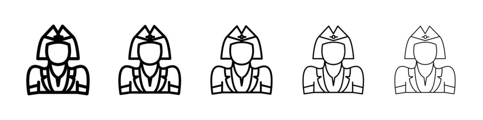 Stewardess icon Symbol mark in Outline style