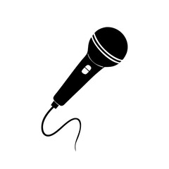 rap microphone icon, rap microphone silhouette vector illustration-simple silhouette illustration of rap microphone, perfect for rap microphone logos and icons