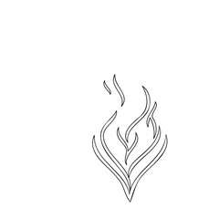 Stylized Fire Illustration on White Background