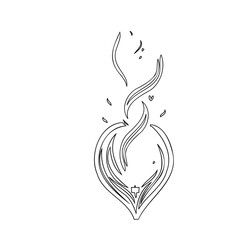 Burning Flames - Outline Style Digital Illustration