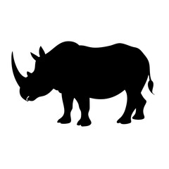 rhino icon, rhino silhouette vector illustration-simple silhouette illustration of rhino, perfect for rhino logos and icons