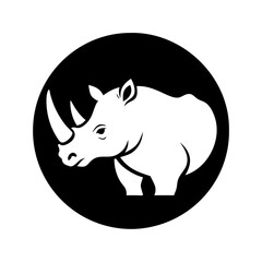 rhino icon, rhino silhouette vector illustration-simple silhouette illustration of rhino, perfect for rhino logos and icons