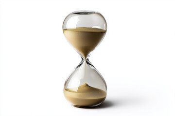 Hourglass symbolizing the passage of time with fine sand pouring elegantly from top to bottom