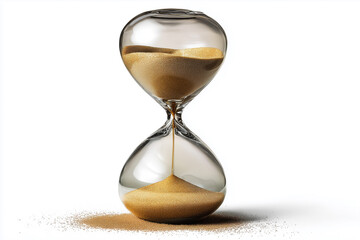 Hourglass with flowing sand symbolizing the passage of time and life's moments captured in a minimalist design