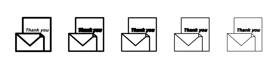 thankyou letter icon Symbol mark in Outline style