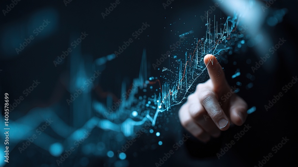 Aufkleber future business growth prediction with analytical data visualization