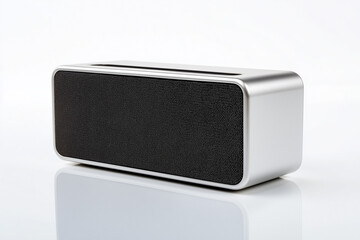Obraz premium Portable wireless speaker on a bright background showcasing modern design and aesthetic appeal