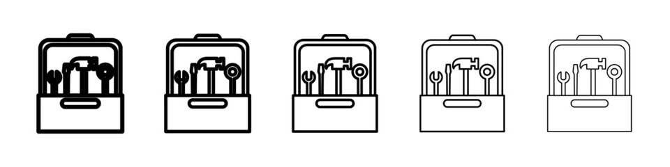 Tools box icon Symbol mark in Outline style