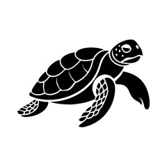 sea turtle icon, sea turtle silhouette vector illustration-simple silhouette illustration of sea turtle, perfect for sea turtle logos and icons
