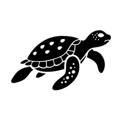 sea turtle icon, sea turtle silhouette vector illustration-simple silhouette illustration of sea turtle, perfect for sea turtle logos and icons