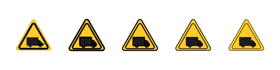 Truck warning sign Symbol mark in Outline style