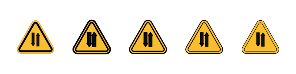 Two way traffic sign Symbol mark in Outline style