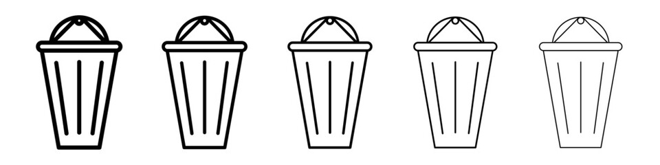 waste bin icon Symbol mark in Outline style