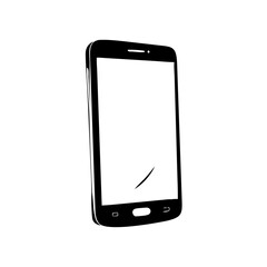 smartphone icon, smartphone silhouette vector illustration-simple silhouette illustration of smartphone, perfect for smartphone logos and icons
