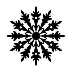 snowflake icon, snowflake silhouette vector illustration-simple silhouette illustration of snowflake, perfect for snowflake logos and icons