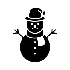 snowman icon, snowman silhouette vector illustration-simple silhouette illustration of snowman, perfect for snowman logos and icons