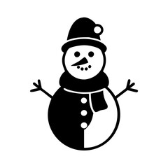 snowman icon, snowman silhouette vector illustration-simple silhouette illustration of snowman, perfect for snowman logos and icons