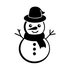 snowman icon, snowman silhouette vector illustration-simple silhouette illustration of snowman, perfect for snowman logos and icons