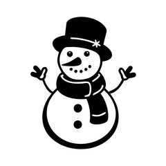snowman icon, snowman silhouette vector illustration-simple silhouette illustration of snowman, perfect for snowman logos and icons