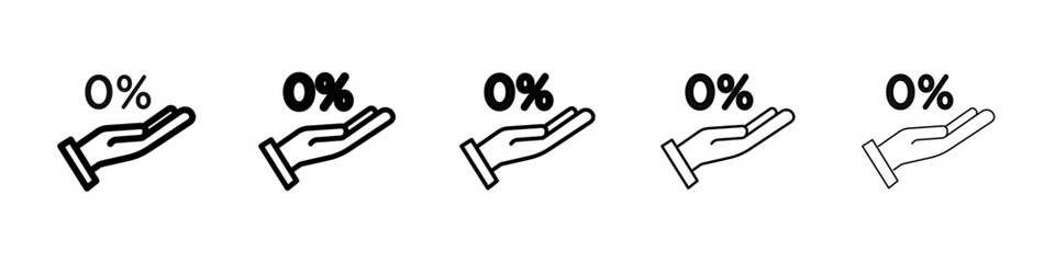 Zero percent icon Symbol mark in Outline style