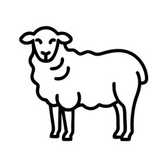 Sheep vector illustration farm animal livestock outline drawing ewe lamb wool mammal design icon