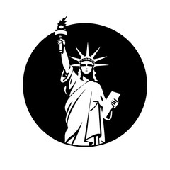 statue of liberty icon, statue of liberty silhouette vector illustration-simple silhouette illustration of statue of liberty, perfect for statue of liberty logos and icons