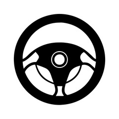 steering wheel icon, steering wheel silhouette vector illustration-simple silhouette illustration of steering wheel, perfect for steering wheel logos and icons