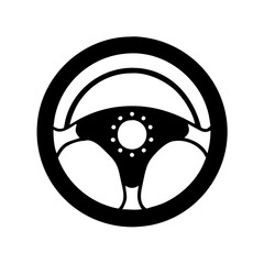 steering wheel icon, steering wheel silhouette vector illustration-simple silhouette illustration of steering wheel, perfect for steering wheel logos and icons