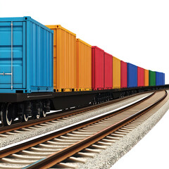 Obraz premium freight train with cargo containers