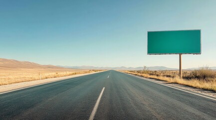 Empty road sign in a vast landscape