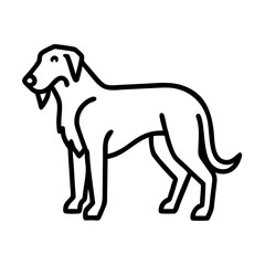 Drawing of a great dane dog breed standing profile view pet animal illustration vector image art