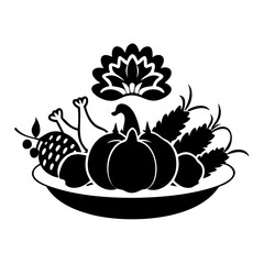 thanksgiving centerpiece icon, thanksgiving centerpiece silhouette vector illustration-simple silhouette illustration of thanksgiving centerpiece, perfect for thanksgiving centerpiece logos and icons