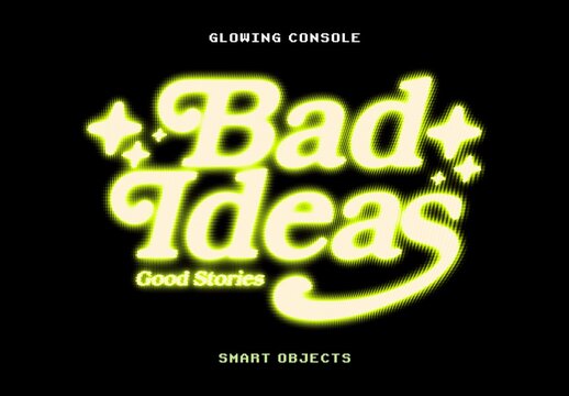 Glowing Console Text Effect Mockup