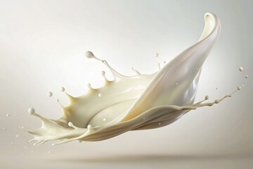 Creamy Vanilla Milk Splash on White Background - Delicious Beverage Photography