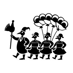 thanksgiving parade icon, thanksgiving parade silhouette vector illustration-simple silhouette illustration of thanksgiving parade, perfect for thanksgiving parade logos and icons