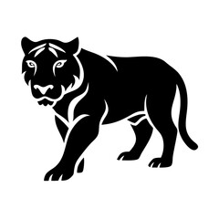 tiger icon, tiger silhouette vector illustration-simple silhouette illustration of tiger, perfect for tiger logos and icons