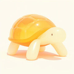 Fototapeta premium Cute yellow turtle toy on a light background.