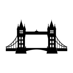 tower bridge icon, tower bridge silhouette vector illustration-simple silhouette illustration of tower bridge, perfect for tower bridge logos and icons