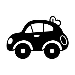 toy car icon, toy car silhouette vector illustration-simple silhouette illustration of toy car, perfect for toy car logos and icons