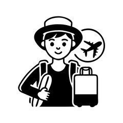 traveler icon icon, traveler icon silhouette vector illustration-simple silhouette illustration of traveler icon, perfect for traveler icon logos and icons