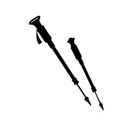 trekking poles icon, trekking poles silhouette vector illustration-simple silhouette illustration of trekking poles, perfect for trekking poles logos and icons