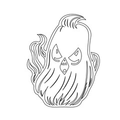 Fiery Spectral Figure with Geometric Accents