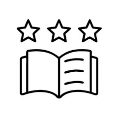 Book review rating icon vector illustration for education literature and learning design 90