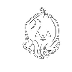Stylized Halloween pumpkin line art illustration