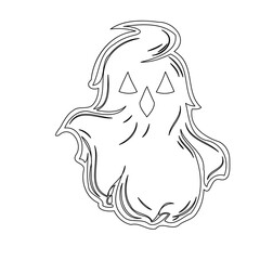 Whimsical Halloween Ghost Outline Vector Design