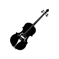 Obraz premium violin icon, violin silhouette vector illustration-simple silhouette illustration of violin, perfect for violin logos and icons