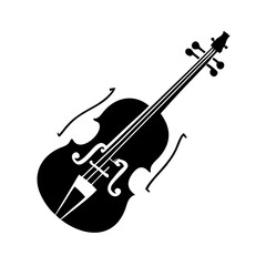violin icon, violin silhouette vector illustration-simple silhouette illustration of violin, perfect for violin logos and icons