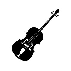 Obraz premium violin icon, violin silhouette vector illustration-simple silhouette illustration of violin, perfect for violin logos and icons