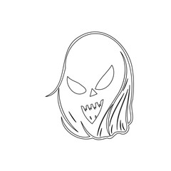 Spooky Apparition: A Ghostly Outline Illustration