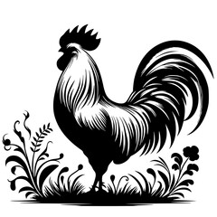 Rooster logo silhouette